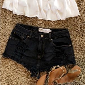 Destroyed Denim Shorts